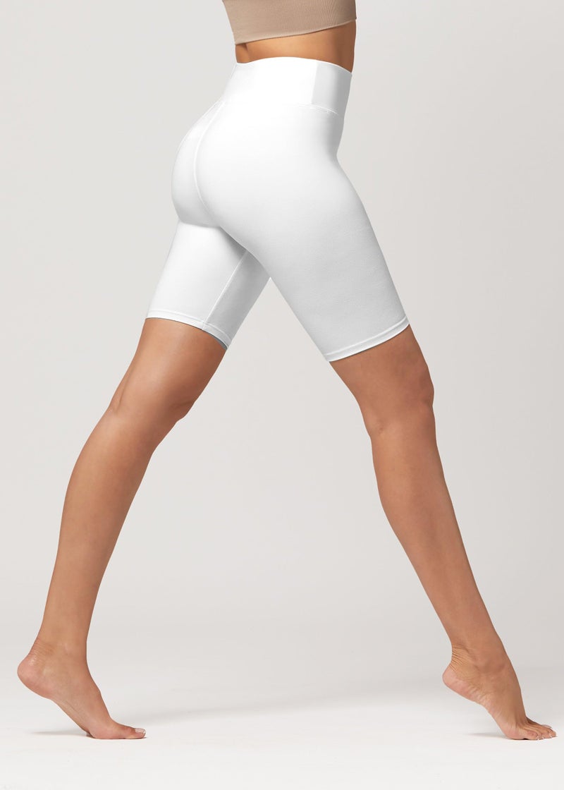 Conceited Biker Shorts for Women - Spandex - High Waisted - Soft - Casual - Super White - Small - Medium - Image 5